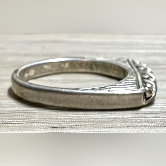 Designer Signed PD Sterling Silver Tall Flat Stacking Ring, Size 6, 2.7g - Picture 6 of 12